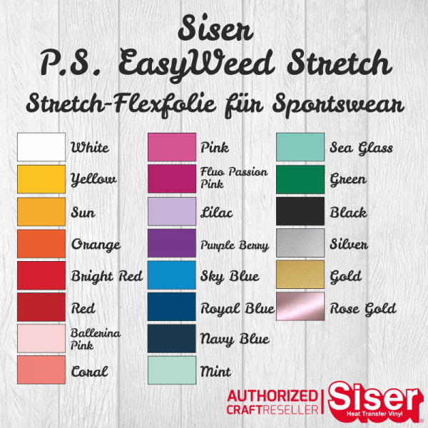 Flexfolie Siser EasyWeed Stretch ca. DIN A4 (20x30 cm)